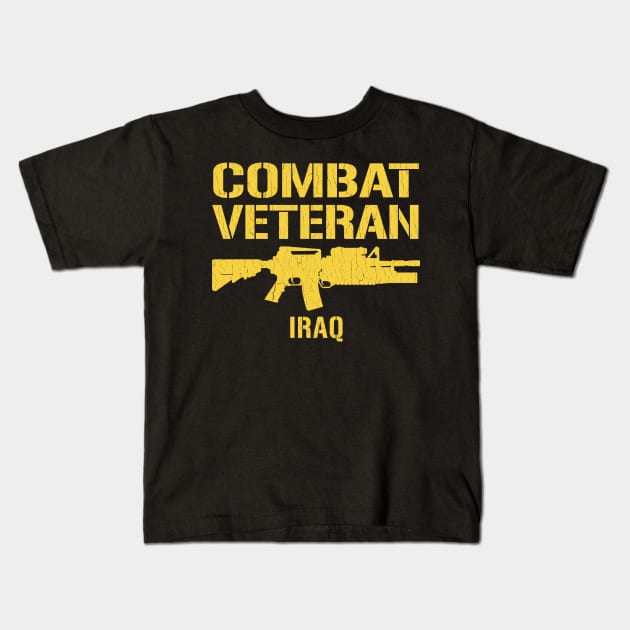 Combat Veteran - IRAQ (vintage distressed look) Kids T-Shirt by robotface